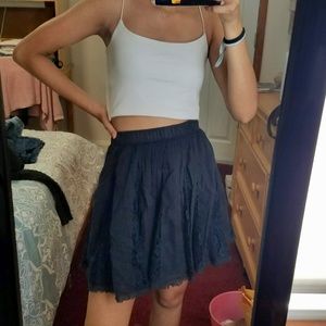 Hollister Navy Blue Lace Panel Skirt
